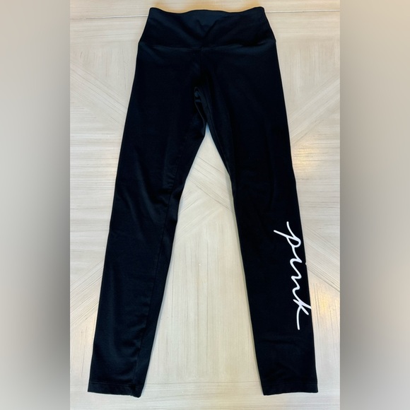 Victoria Secret - PINK COTTON HIGH-WAIST LEGGINGS - Black - Sz M - LIKE NEW!!! - Picture 2 of 12